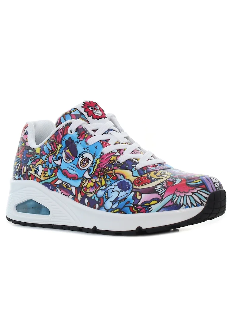 Pantofi sport  Uno - Color Doodle pattern pentru femei Mărime:, Rosu