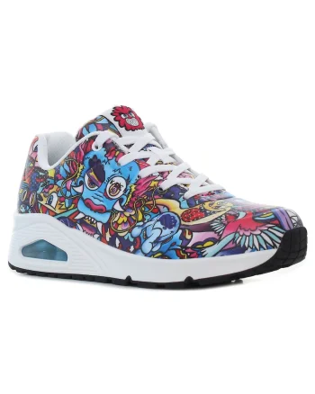 Pantofi sport  Uno - Color Doodle pattern pentru femei Mărime:, Rosu