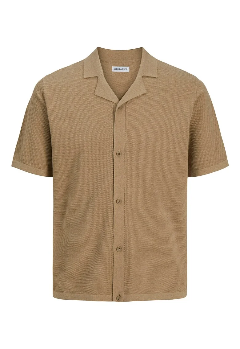 Tricou Polo barbati Jack Jones, 12268226, Bumbac/Poliester reciclat, Bej, Bej