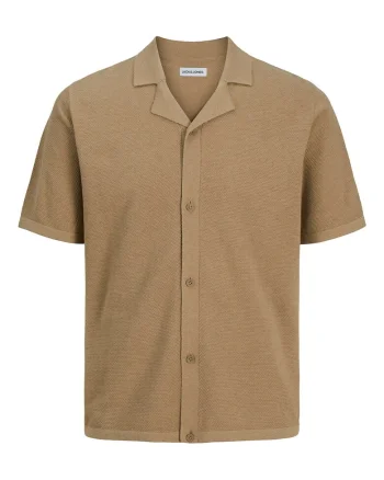 Tricou Polo barbati Jack Jones, 12268226, Bumbac/Poliester reciclat, Bej, Bej