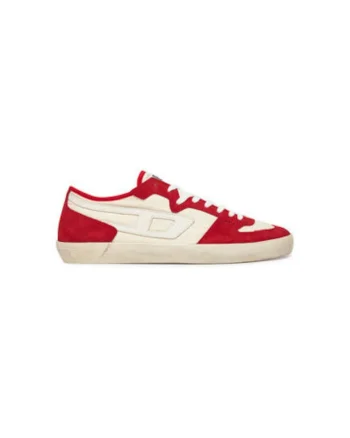 Pantofi sport barbati, Y03489P8119,  Piele naturala, Rosu