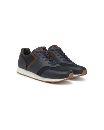 Pantofi sport barbati, 25418015,  Piele naturala, Bleumarin