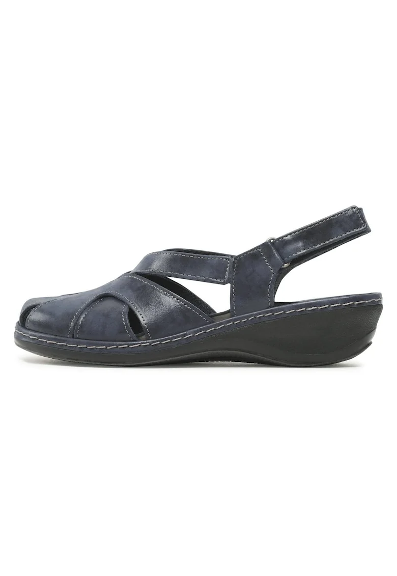 Sandale dama, 720133,  Piele naturala, Bleumarin
