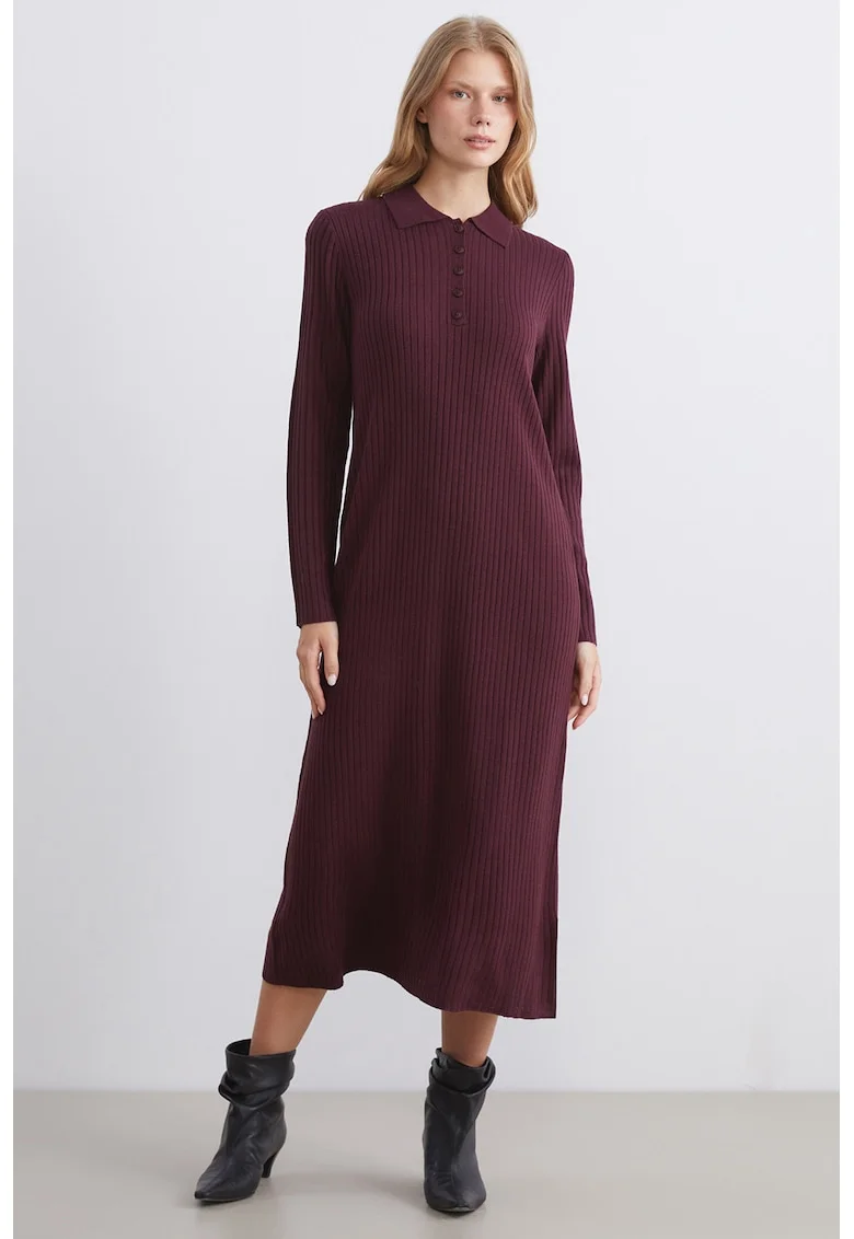 Rochie midi uni, Violet tyrian