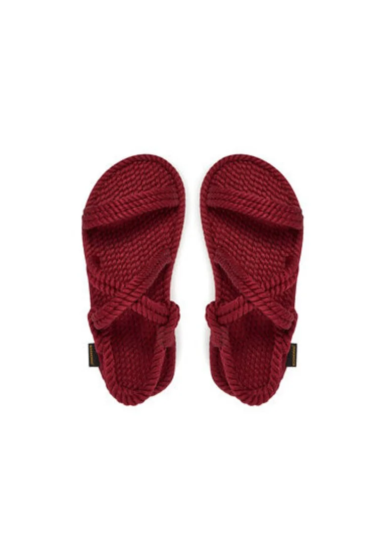 Sandale dama, BAH.0009.WRS,  Textil, Rosu