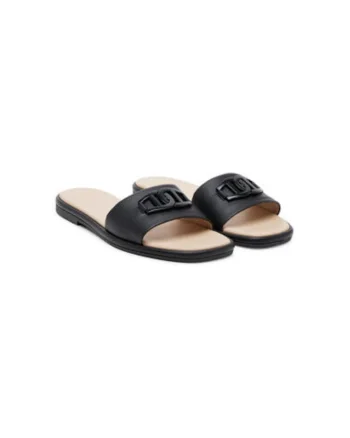 Slapi dama, 1251020,  Piele naturala, Negru, Negru