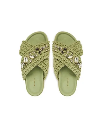 Slapi dama, 70104-106 601,  Textil, Verde