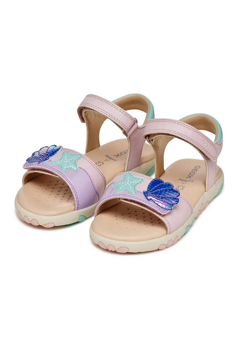 Sandale cu velcro Haiti, Lila/Roz pal
