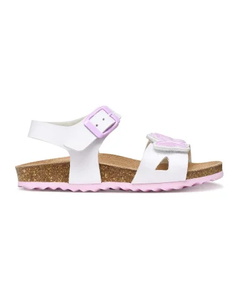Sandale flatform cu catarama, Alb/Roz deschis