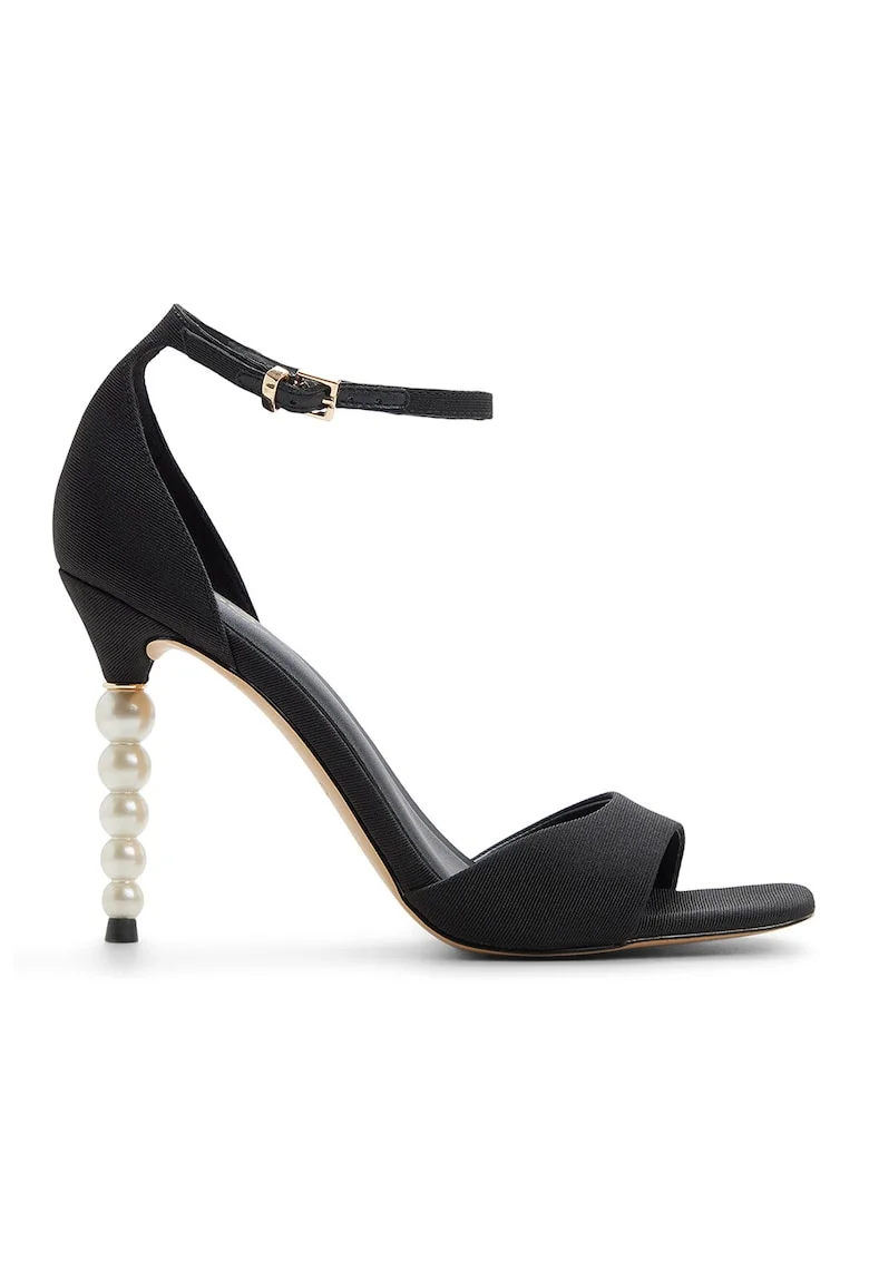 Sandale cu perle sintetice Pearletta, Negru