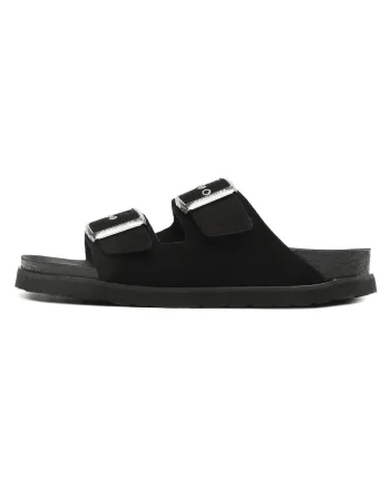 Slapi dama, G104349,  Piele naturala, Negru