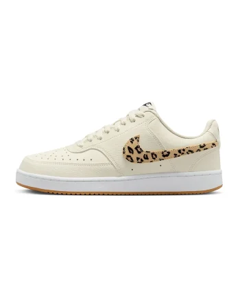 Pantofi sport cu logo cu animal print Court Vision, Bej/Crem