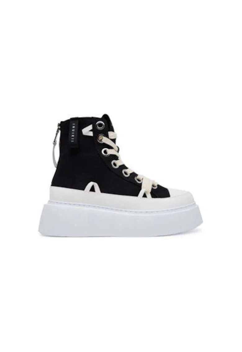 Pantofi sport dama, 30103-025,  Textil, 41 EU, Alb/Negru, Alb/Negru