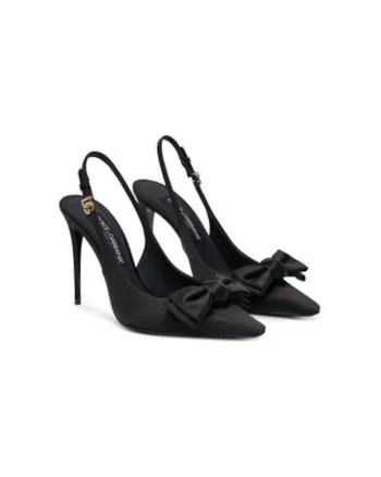 Sandale dama, CG0844 A3I64, Dolce Gabbana, Textil, Negru
