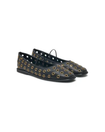 Balerini  CZ377, Piele naturala, Negru, Negru