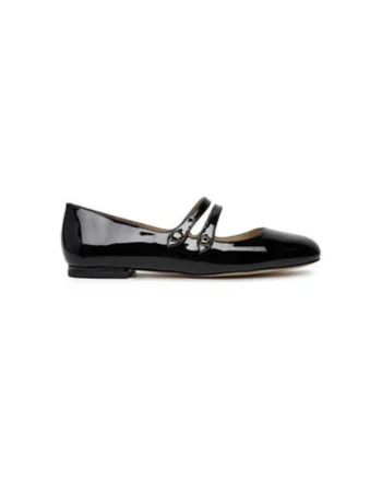 Balerini  CX042, Piele naturala, Negru, Negru