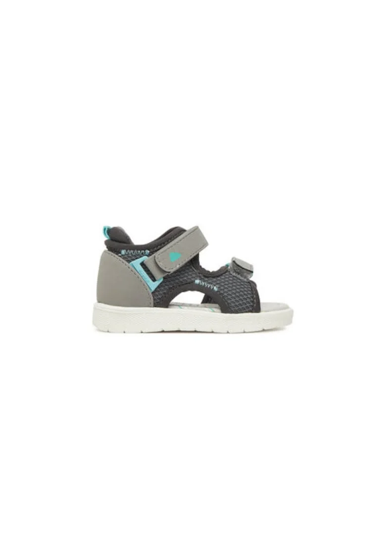Sandale baieti, 41680,  Piele ecologica, Gri, Gri