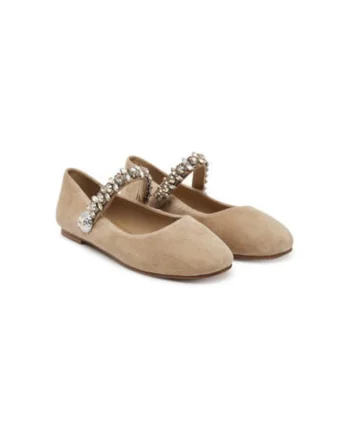 Balerini  V250537, Piele naturala, Bej, Bej