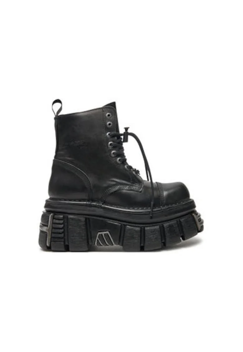 Bocanci Barbati  M-NEWMILI083-S37, Piele naturala, Negru