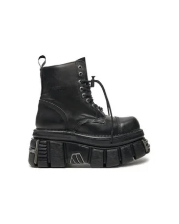 Bocanci Barbati  M-NEWMILI083-S37, Piele naturala, Negru