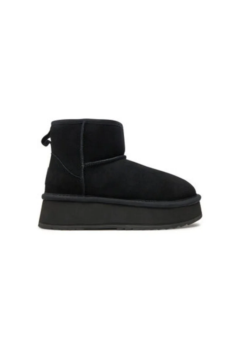 Cizme de iarna dama  NMORR301Q, Piele naturala, Negru