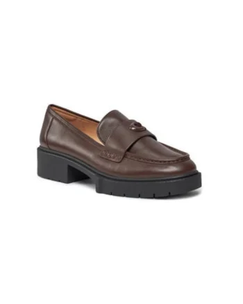 Mocasini dama  CB990, Piele naturala, Maro