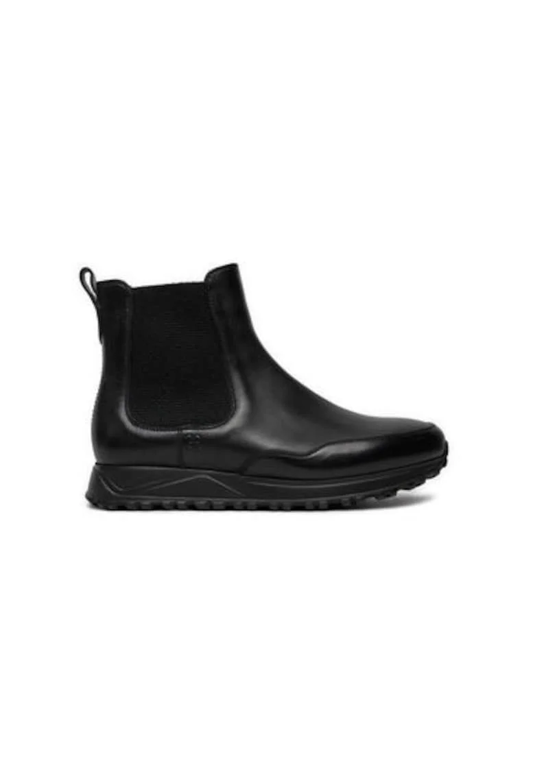 Botine cu glezna joasa pentru barbati  FU1242.AL0TICNBA, Piele naturala, Negru, Negru