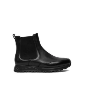 Botine cu glezna joasa pentru barbati  FU1242.AL0TICNBA, Piele naturala, Negru, Negru