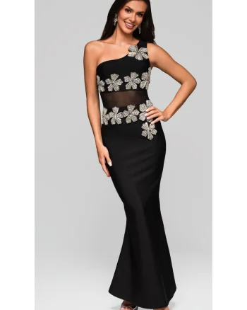 Rochie de seara Maxi  LA-OM-DLR227, Negru