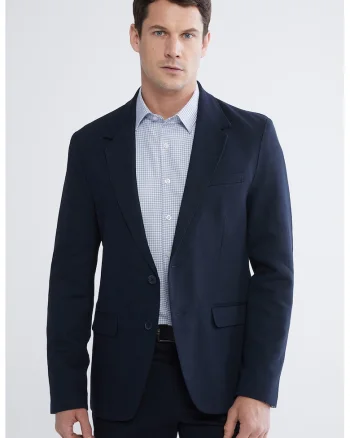 Sacou regular fit din amestec de bumbac, Albastru ultramarin