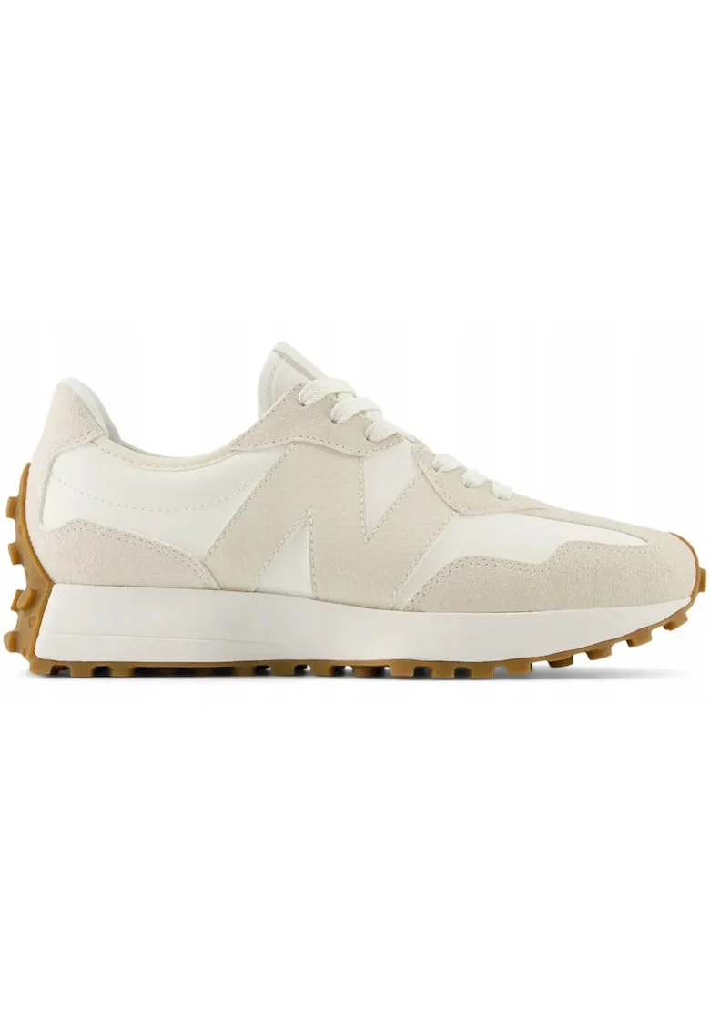Pantofi sport cu garnituri din piele intoarsa, Alb murdar, Bej deschis, Bej