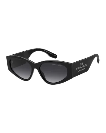Ochelari de soare ovali cu logo, Negru