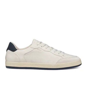 Pantofi sport Serifos cu garnituri de piele, Alb murdar/Bleumarin