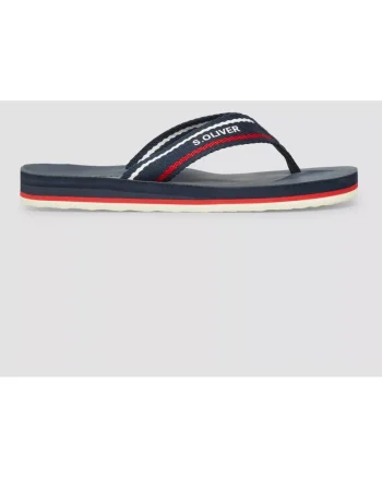 Slapi flip-flop, barbati, cu detalii contrastante, Bleumarin inchis