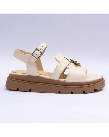 Sandale dama cu accesoriu, crem, Crem