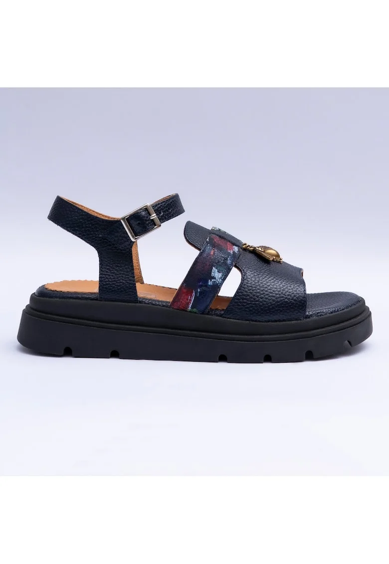 Sandale dama cu accesoriu, bleumarin, Bleumarin