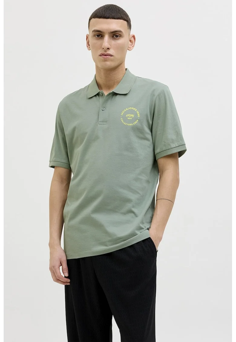 Tricou polo cu logo, Verde deschis
