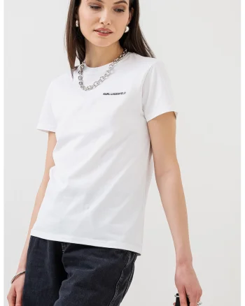 Tricou cu decolteu la baza gatului, Alb