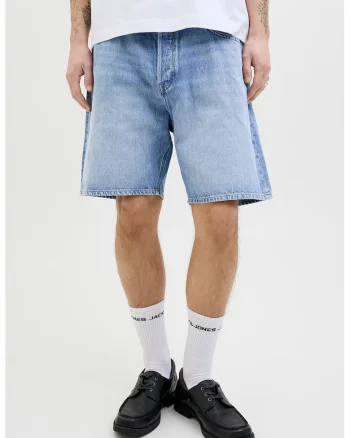 Bermude din denim, Albastru deschis melange