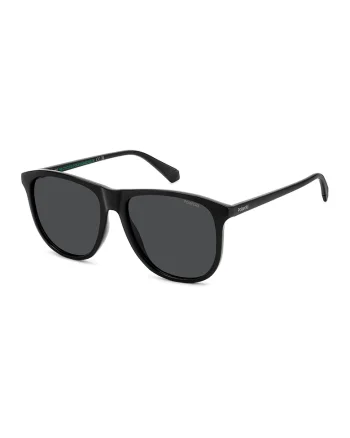 Ochelari de soare dreptunghiulari cu lentile polarizate, Negru