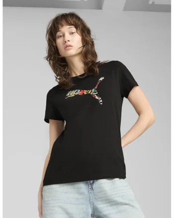 Tricou din bumbac cu decolteu la baza gatului, Negru