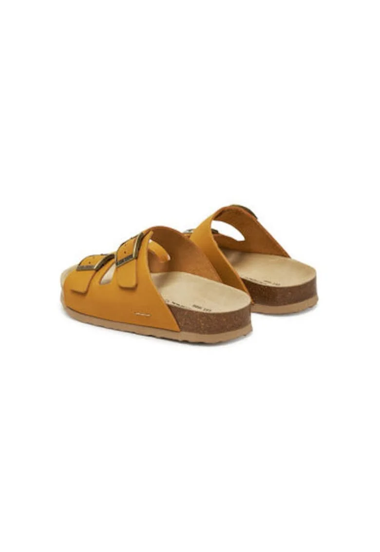 Slapi dama, 64301,  Piele naturala, Galben