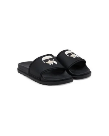 Slapi dama, KL80970N,  Sintetic, Negru