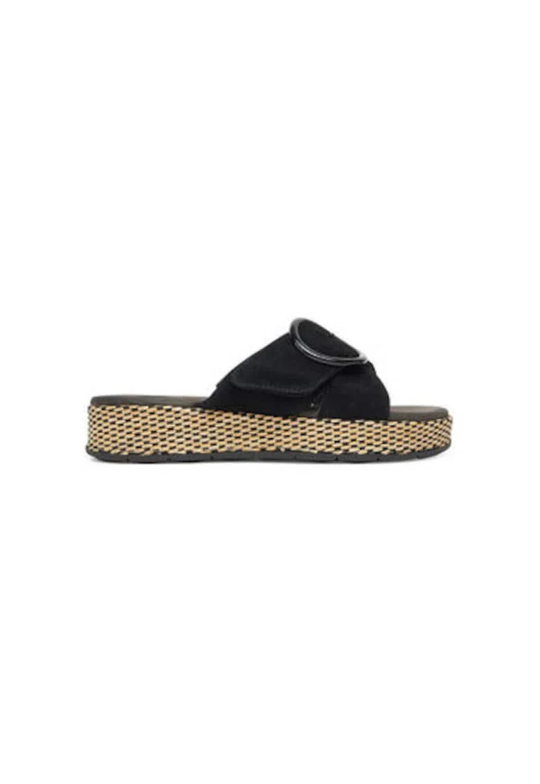 Slapi dama, 8-87207-44 001,  Piele naturala, Negru