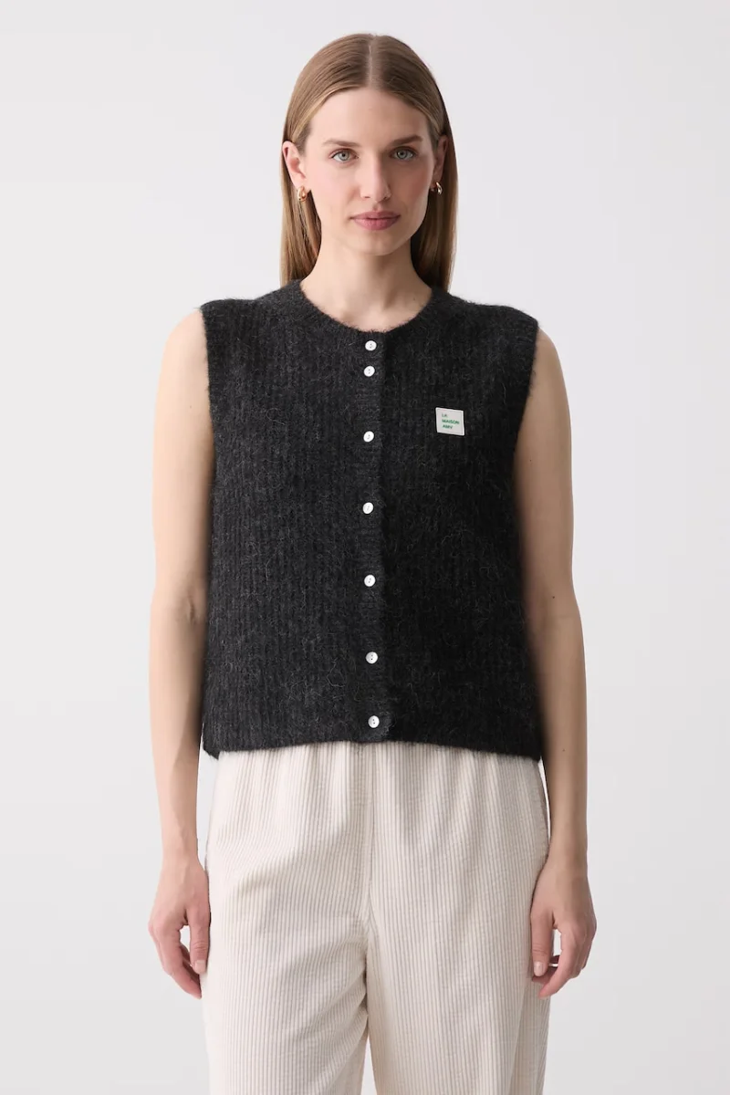 American Vintage vestă pentru femei cu amestec de lână