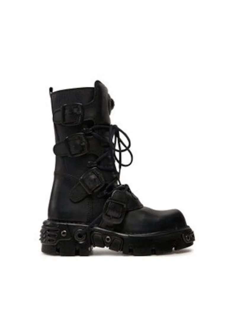 Bocanci dama  M-373-S18, Piele naturala, Negru, Negru