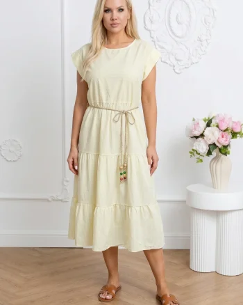 Rochie midi galben pai in dungi ...