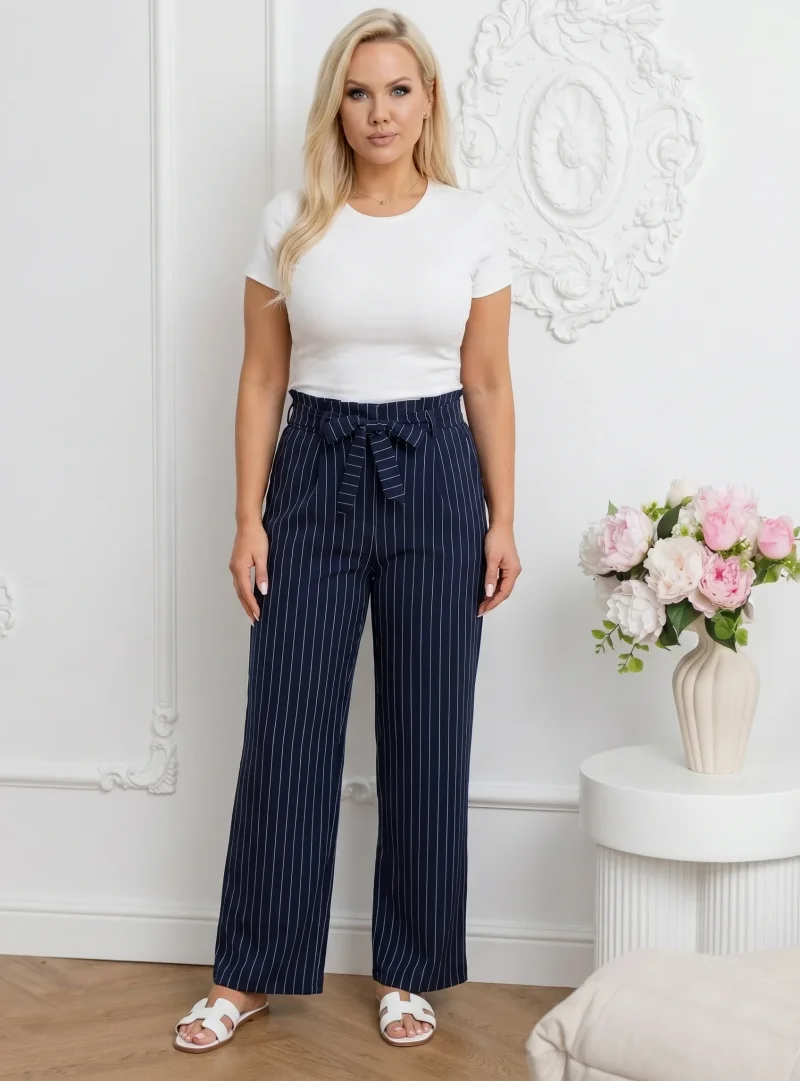 Pantaloni dama lungi wide leg bl...
