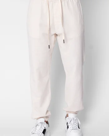 Pantaloni lungi din IN cu elastic si snur Beige