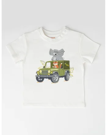 Tricou cu imprimeu grafic, Alb/Verde